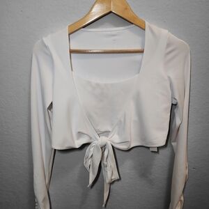 Gilly Hicks | White Ribbed Atheltic Top | Medium